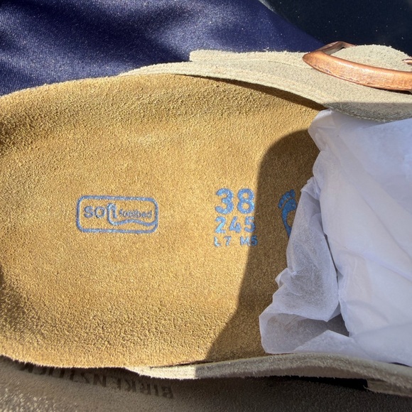 Birkenstock Beige Suede Slip-Ons - Picture 5 of 5
